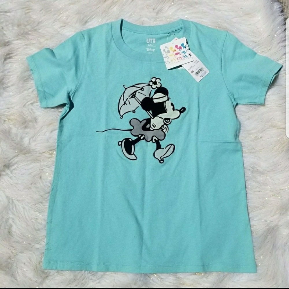 Uniqlo Blue Vintage Minnie Mouse Shirt Sz XS